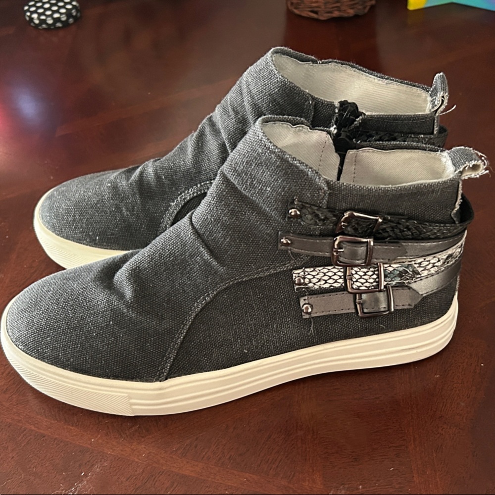 Stylish Buckled Gray High Tops - Blowfish Imposters?